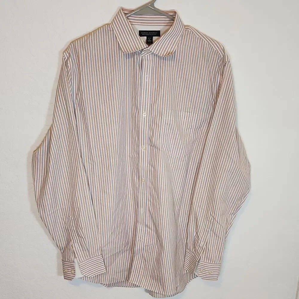 Banana Republic Non-Iron Classic Fit Striped Men's Dress Shirt 16-16.5 L